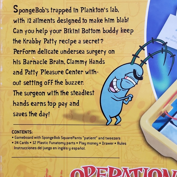 Nickelodeon Spongebob SquarePants Operation - Skill Game Board - Picture 4 of 8